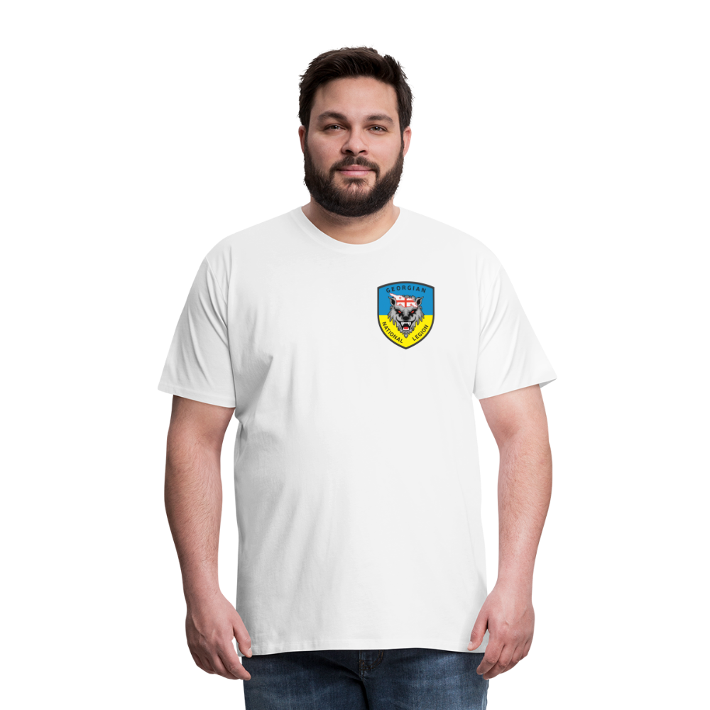 Georgian Legion w/ Flag of Ukraine sleeve - Men's Premium T-Shirt - white