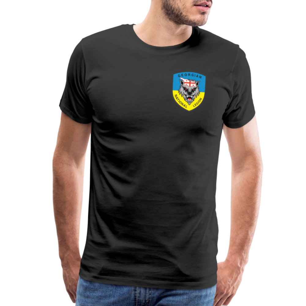 Georgian Legion w/ Flag of Ukraine sleeve - Men's Premium T-Shirt - black