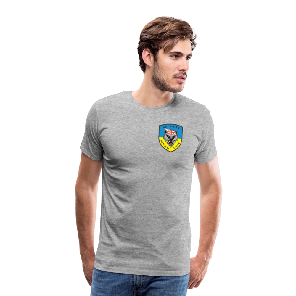 Georgian Legion w/ Flag of Ukraine sleeve - Men's Premium T-Shirt - heather gray