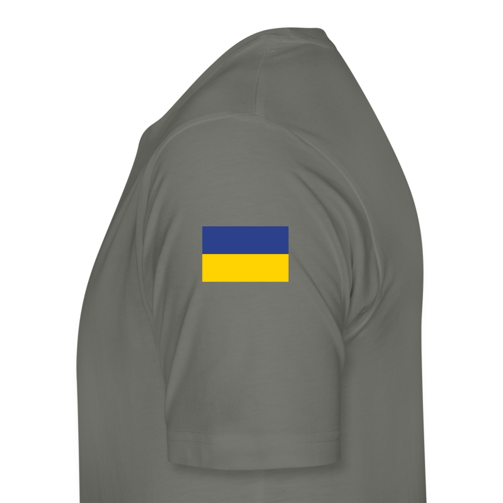 Georgian Legion w/ Flag of Ukraine sleeve - Men's Premium T-Shirt - asphalt gray