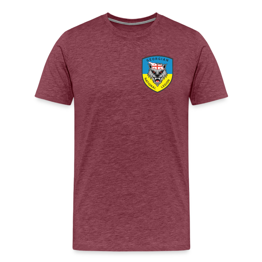 Georgian Legion w/ Flag of Ukraine sleeve - Men's Premium T-Shirt - heather burgundy