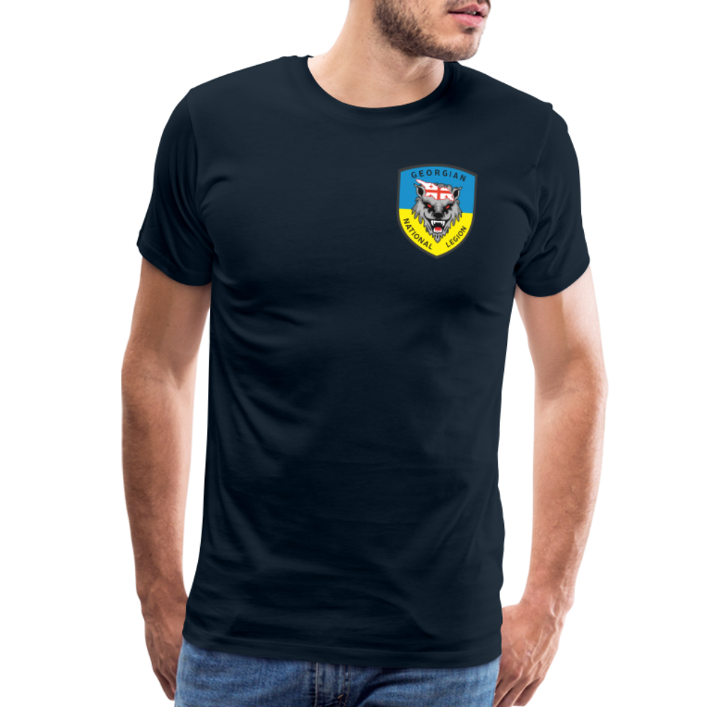 Georgian Legion w/ Flag of Ukraine sleeve - Men's Premium T-Shirt - deep navy