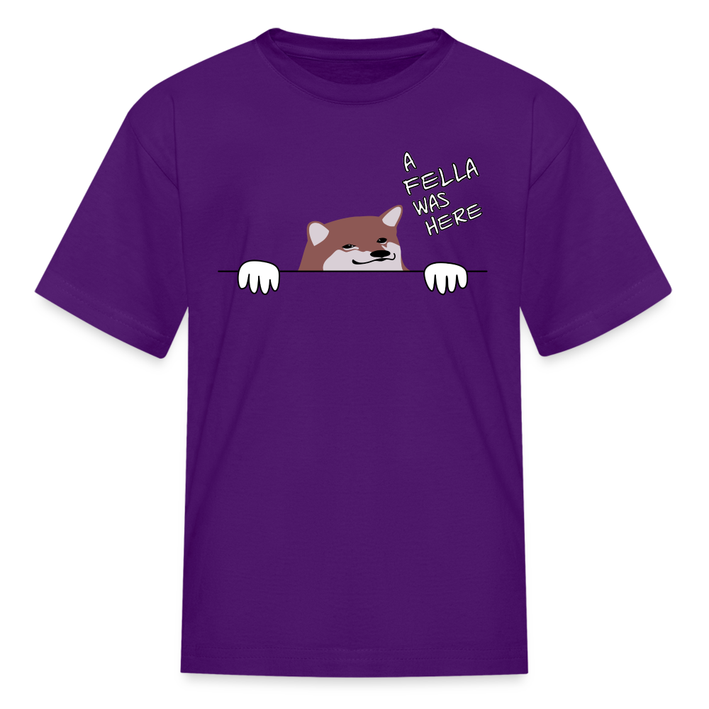 "A Fella Was Here" Kids' T-Shirt - purple
