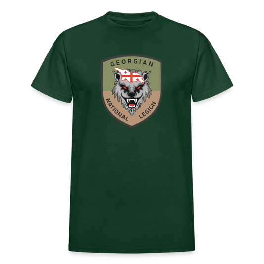 Georgian Legion Crest (large subdued) Adult T-Shirt - forest green