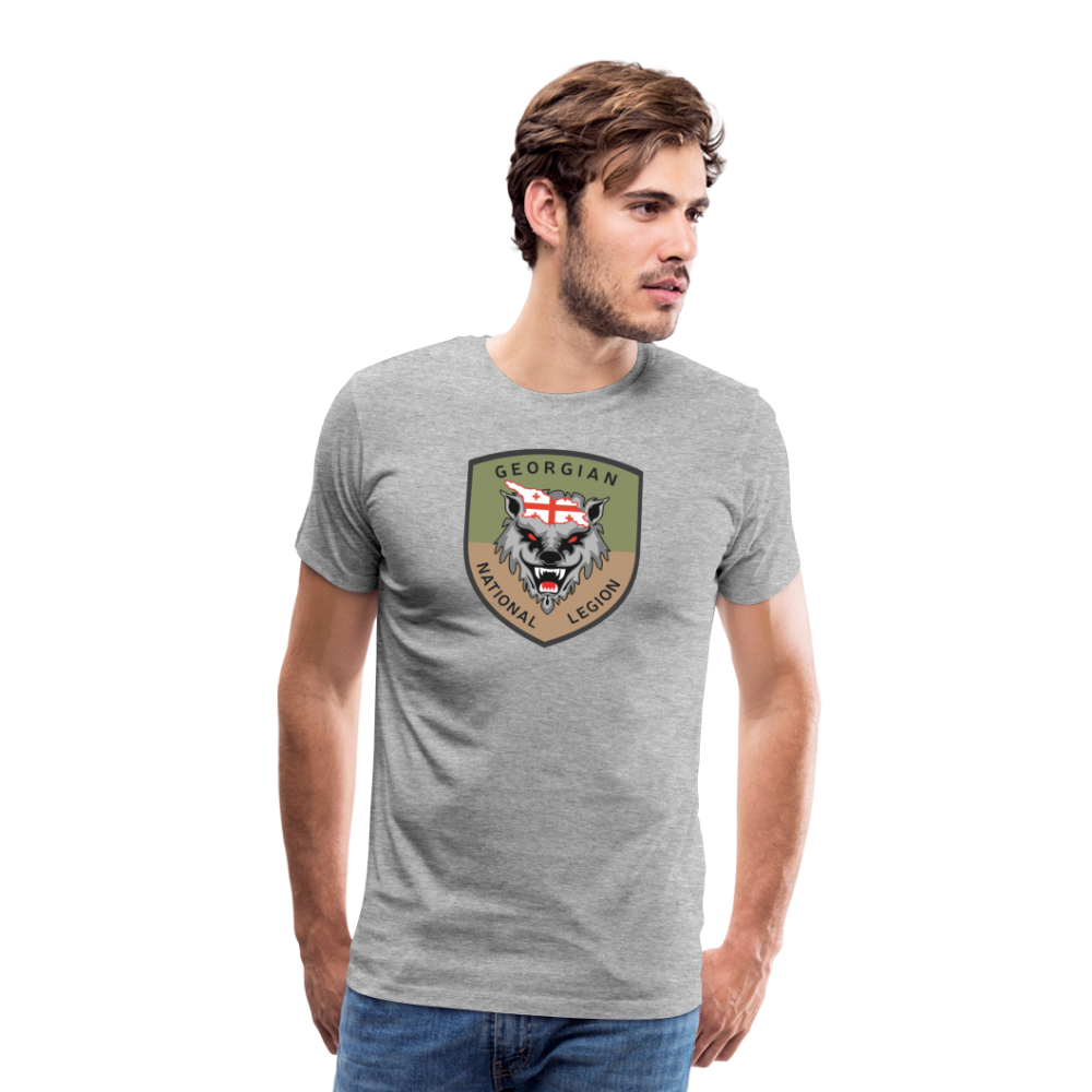 Georgian Legion Crest (Subdued-Large) Men's Premium T-Shirt - heather gray