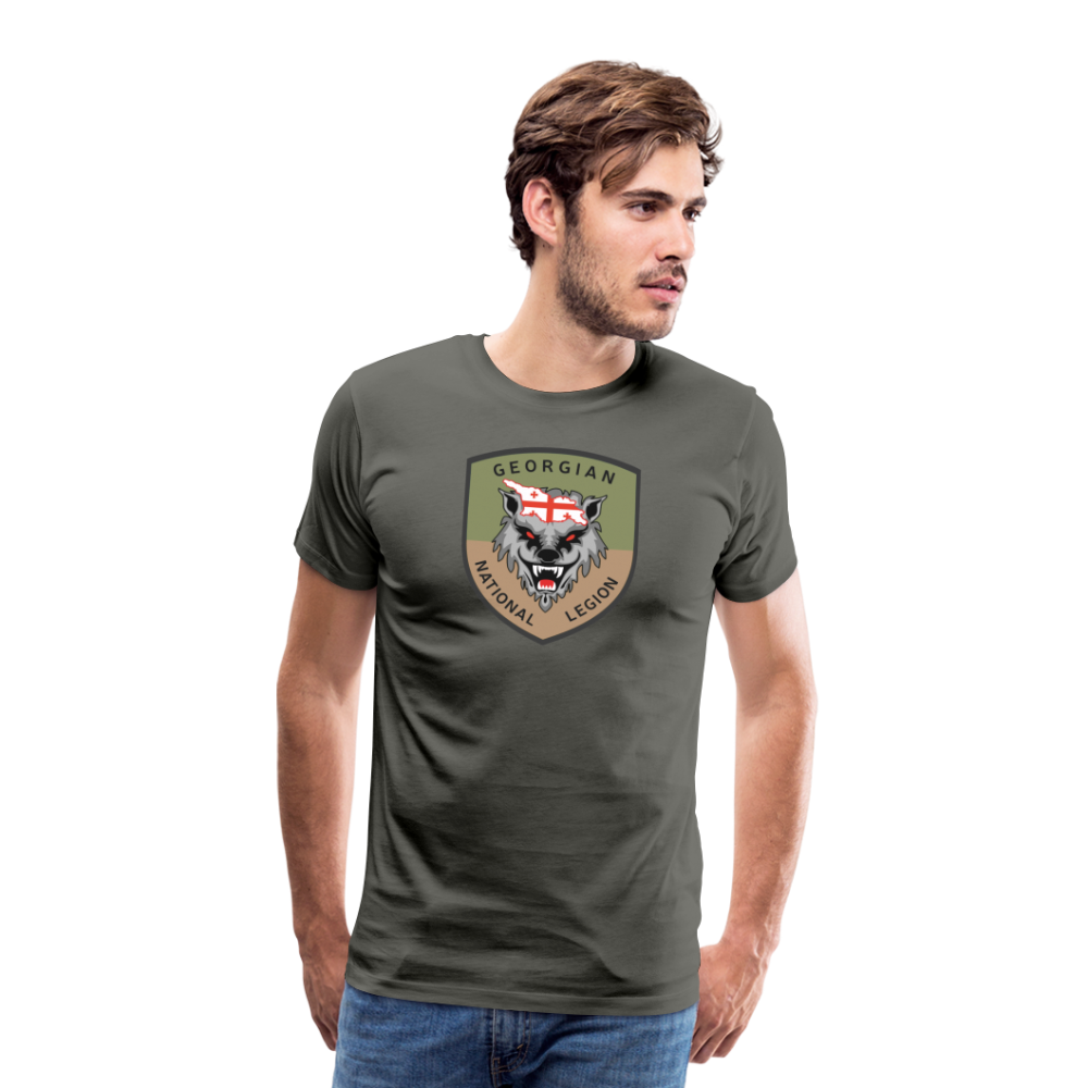 Georgian Legion Crest (Subdued-Large) Men's Premium T-Shirt - asphalt gray