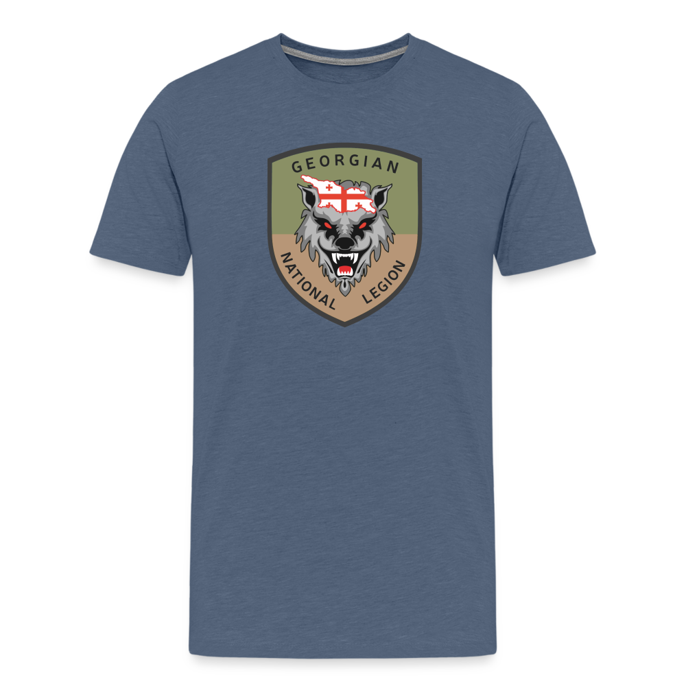 Georgian Legion Crest (Subdued-Large) Men's Premium T-Shirt - heather blue