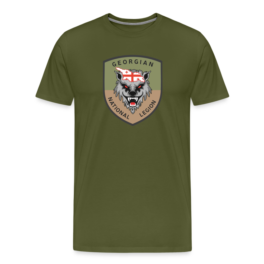 Georgian Legion Crest (Subdued-Large) Men's Premium T-Shirt - olive green