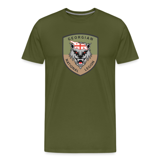 Georgian Legion Crest (Subdued-Large) Men's Premium T-Shirt - olive green