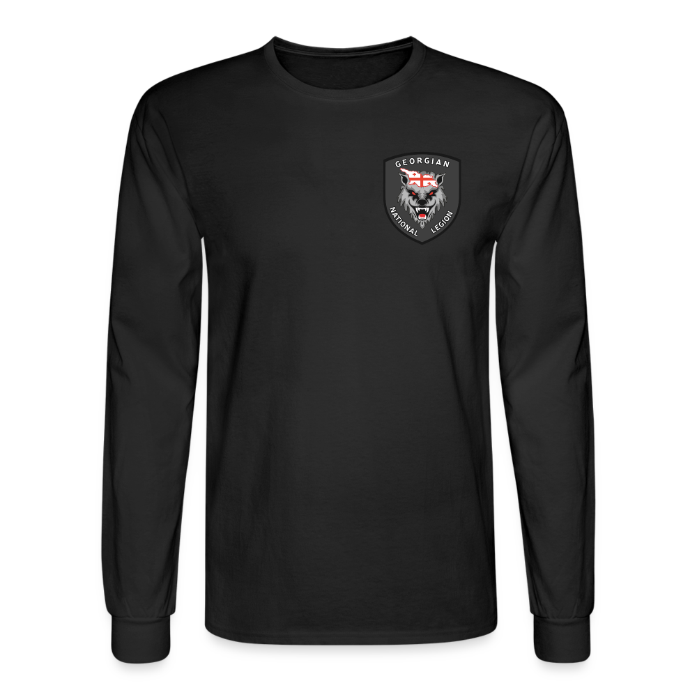 Blackout Legion Crest and Flag Men's Long Sleeve T-Shirt - black