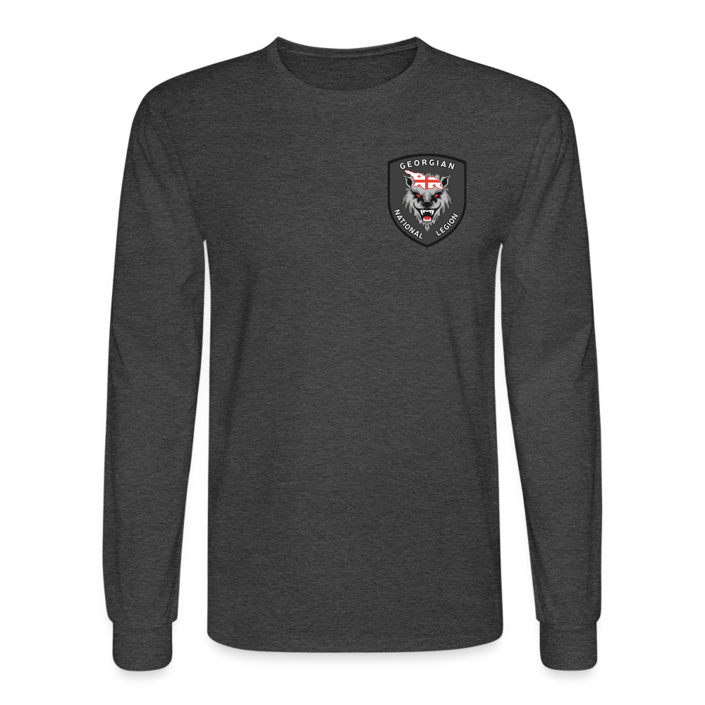 Blackout Legion Crest and Flag Men's Long Sleeve T-Shirt - heather black