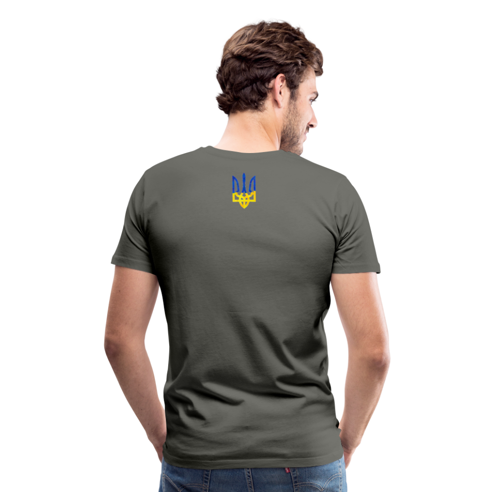 "We Are NAFO" w/ Tryzub Men's Premium T-Shirt - asphalt gray