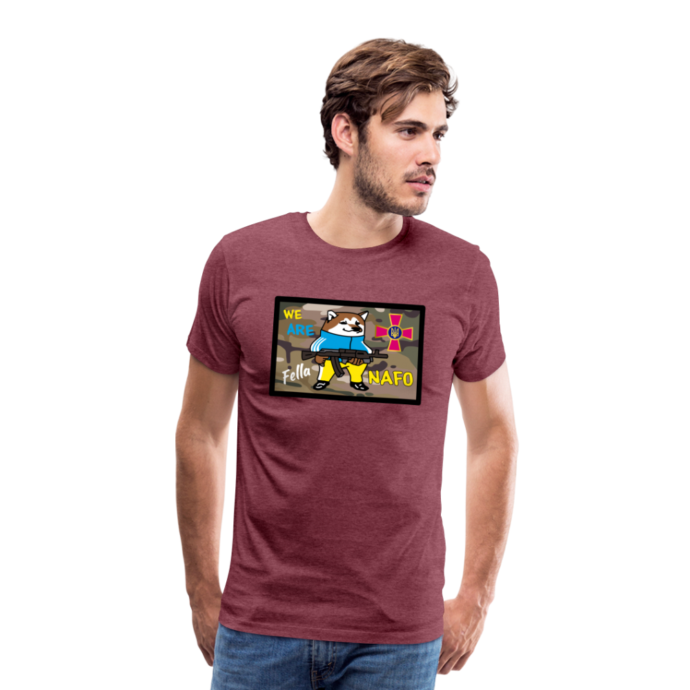 "We Are NAFO" w/ Tryzub Men's Premium T-Shirt - heather burgundy