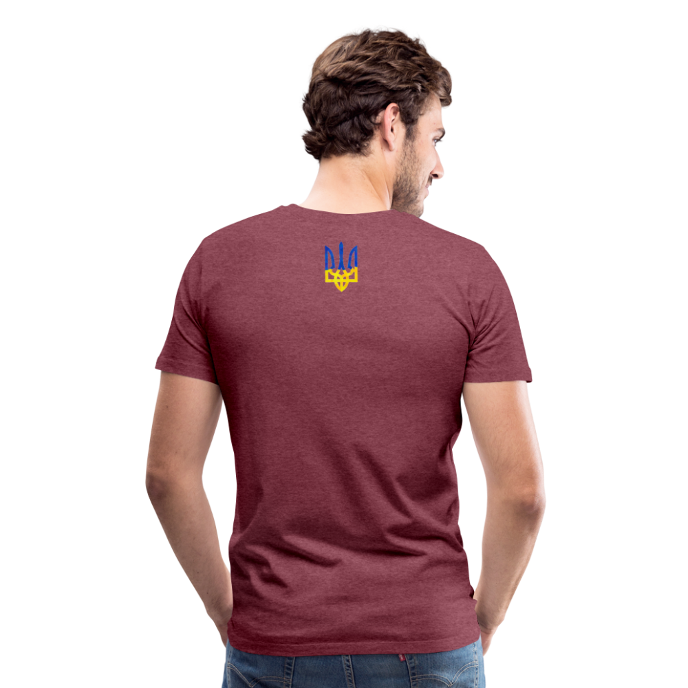 "We Are NAFO" w/ Tryzub Men's Premium T-Shirt - heather burgundy