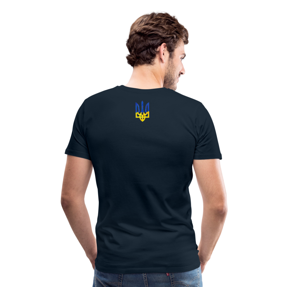 "We Are NAFO" w/ Tryzub Men's Premium T-Shirt - deep navy