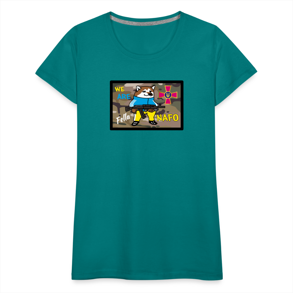 "We Are NAFO" w/ Tryzub Women’s Premium T-Shirt - teal
