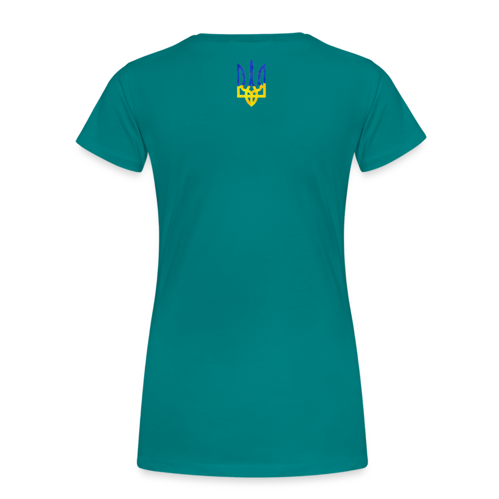 "We Are NAFO" w/ Tryzub Women’s Premium T-Shirt - teal