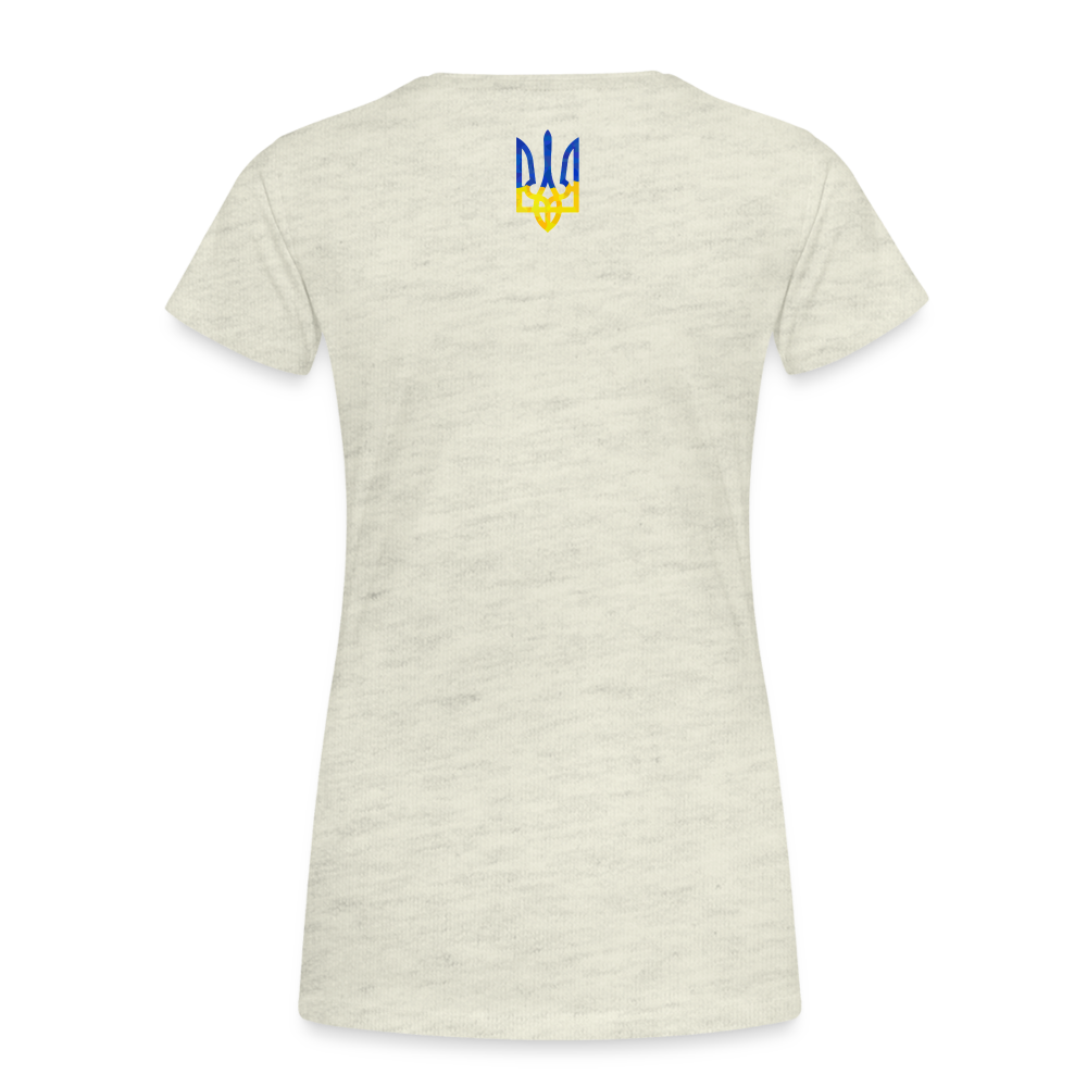 "We Are NAFO" w/ Tryzub Women’s Premium T-Shirt - heather oatmeal