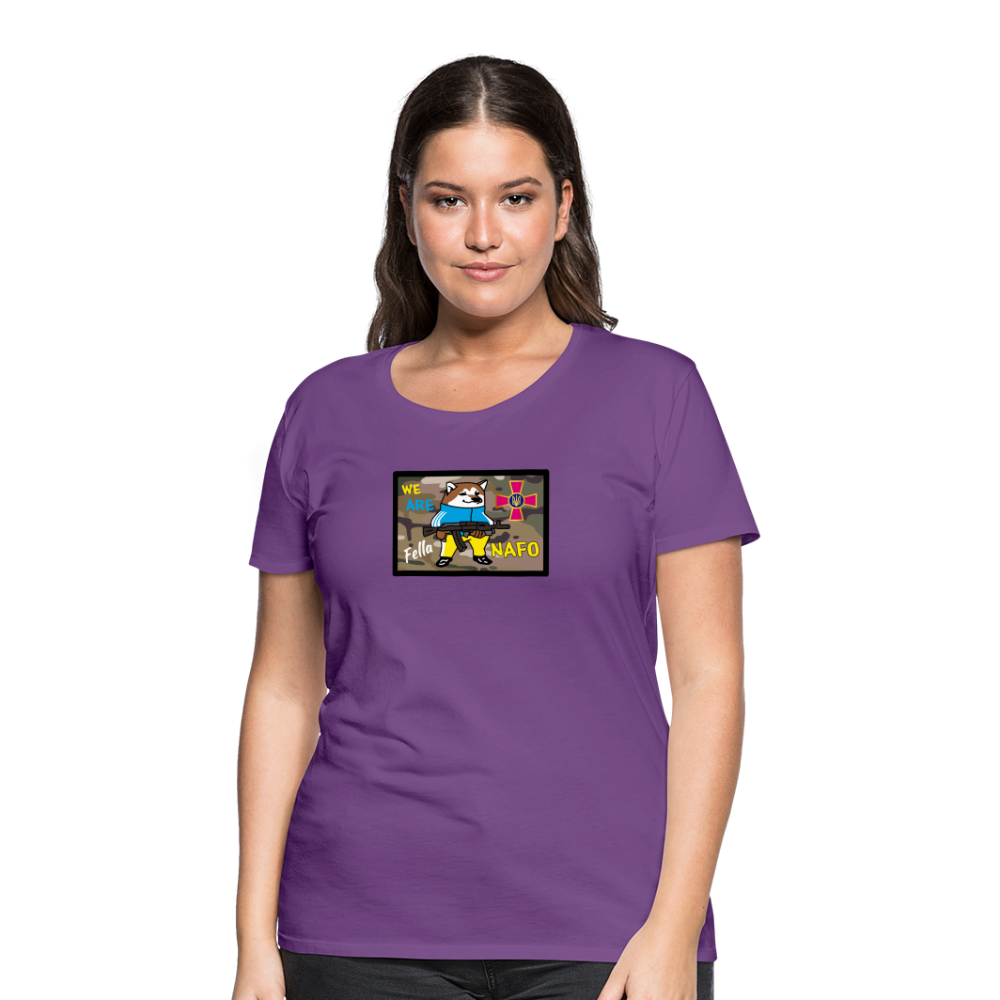"We Are NAFO" w/ Tryzub Women’s Premium T-Shirt - purple