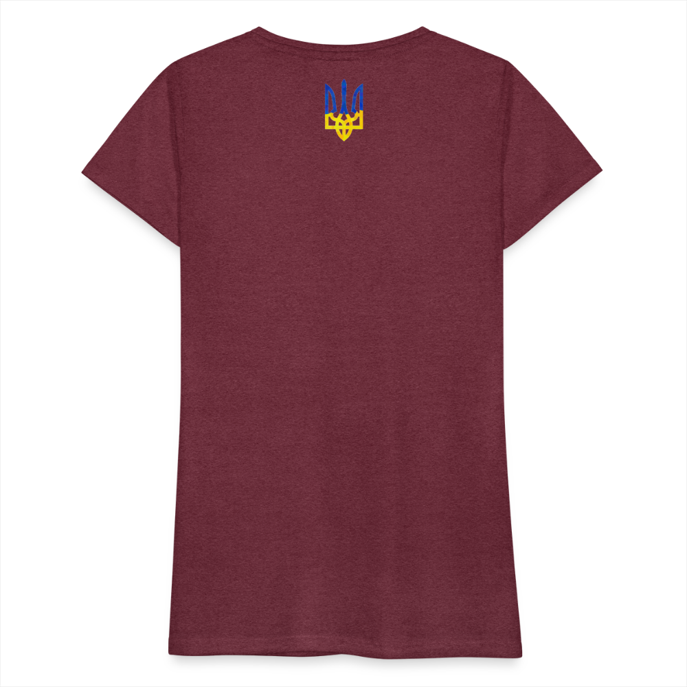 "We Are NAFO" w/ Tryzub Women’s Premium T-Shirt - heather burgundy