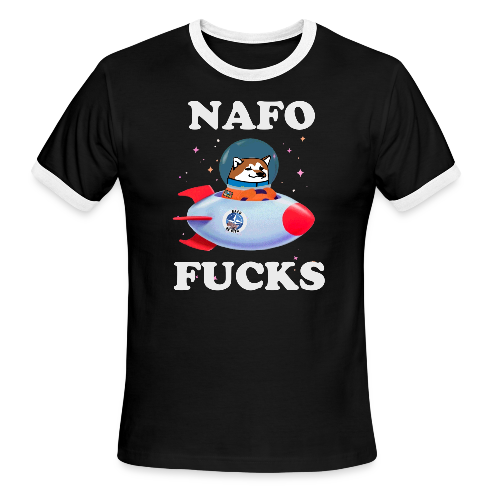 NAFO F**KS Men's Ringer T-Shirt - black/white