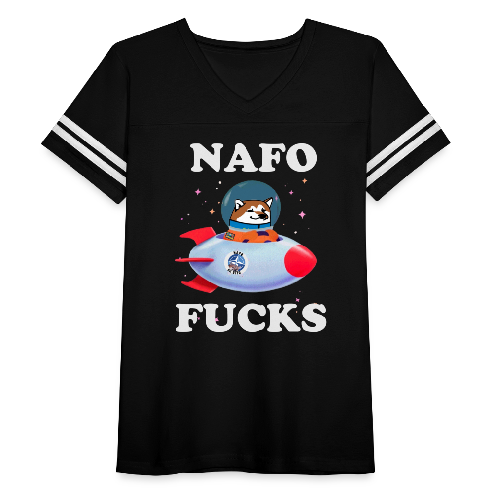 "NAFO F**KS" Women’s Vintage Sport T-Shirt - black/white