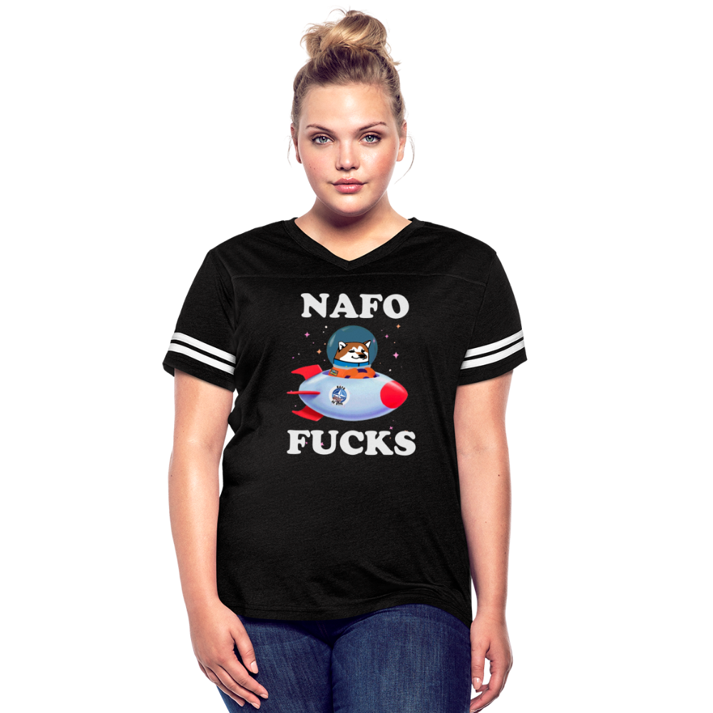 "NAFO F**KS" Women’s Vintage Sport T-Shirt - black/white